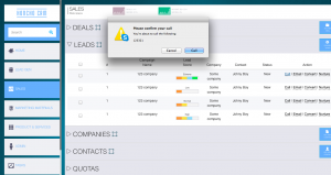 Make A Call From Leads Honcho CRM